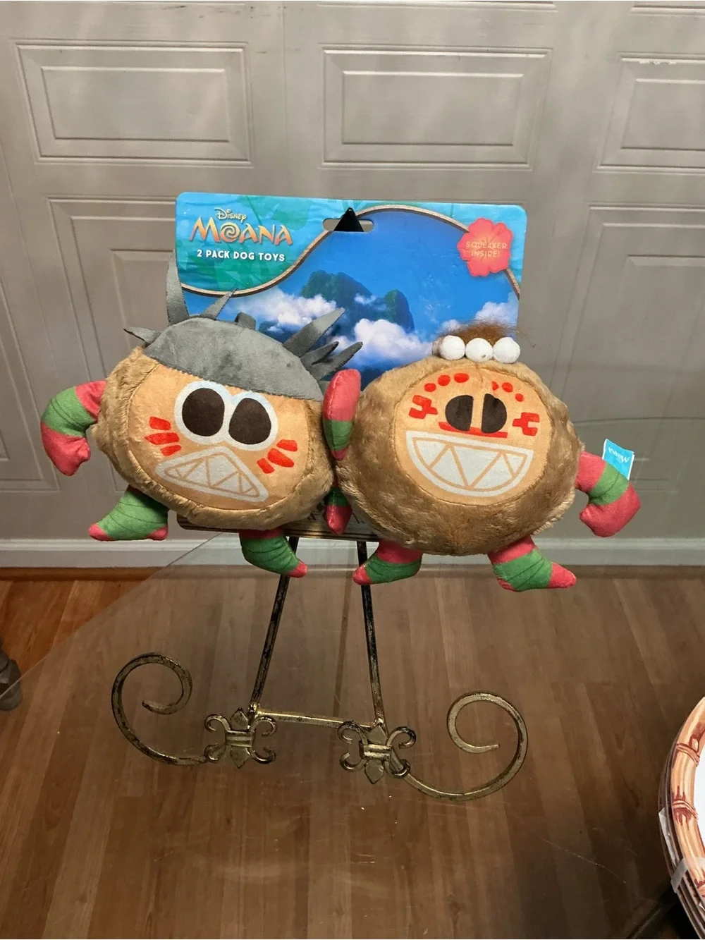 Brand  Set Of 2  Disney Dog Toy, Moana Kakamora Coconut  Clinker & Squeaker 7”
